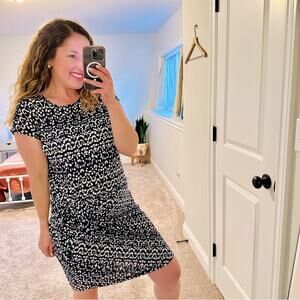 Nicole Miller Black Printed Mini Dress Medium